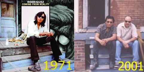 Rodriguez and Sugar on the steps