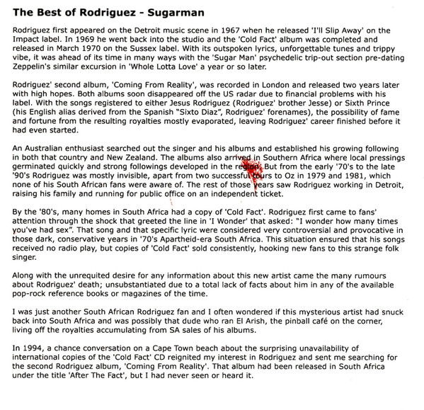 SugarMan - The Best Of Rodriguez